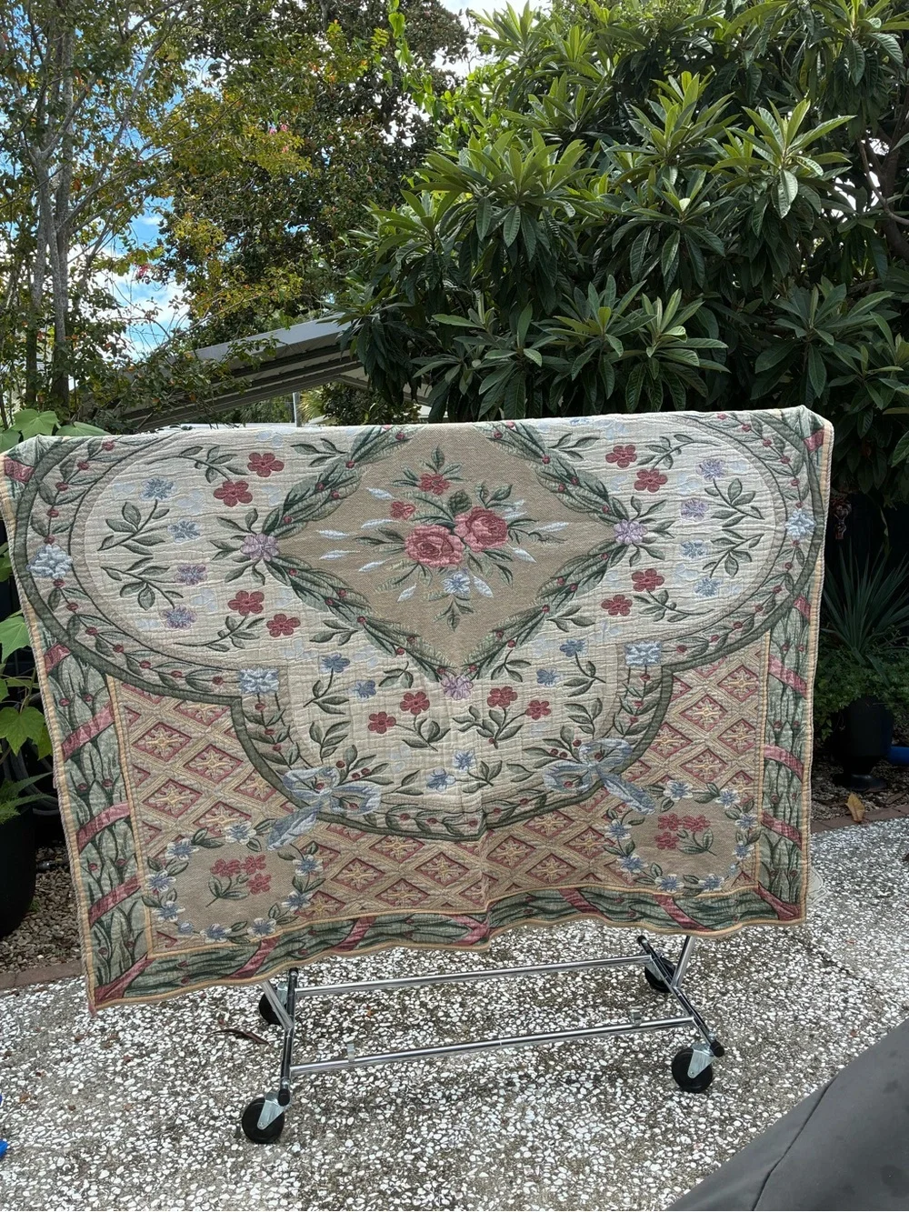 Vintage Best of Flanders Tapestry Quilt Bedspread Set - Made in Belgium (3pc)